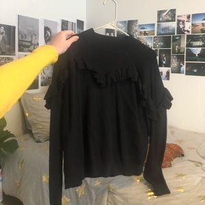 Black ruffle formal sweater h & m